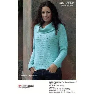 76534 Sweater m/kimonoærmer - Pind 3-3½