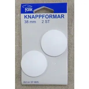 Knap til at betrække i plast 38 mm. - Knapper Hvid, grå og sort