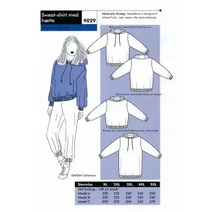 Onion 9029 Plus - Sweat-shirt med hætte - Snitmønstre Onion til voksne