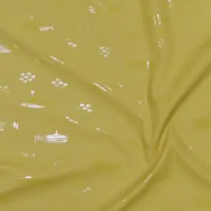 Regnstof med ubåd og fiskestime i gul - Vind- og regnstof