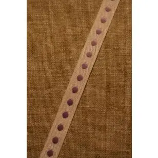 Bånd med prikker hvid-lyselilla - Div. bånd