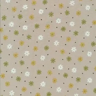 Let Crepé bomuld i sand med blomster - Blomstret bomuld