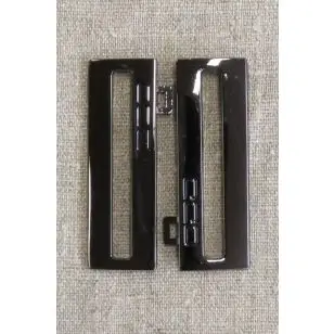 60 mm. spænde til elastikbælter, gun-metal - Spænder og hægter