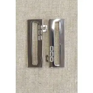 60 mm. spænde til elastikbælter, sølv - Spænder og hægter