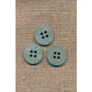 Kokos knap i aqua 15 mm. - Træ- og Horn-knapper