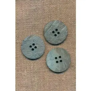 Kokos knap i aqua 25 mm. - Træ- og Horn-knapper