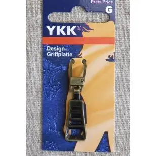 Lynlås vedhæng i antik messing - YKK - Småting og Sytilbehør