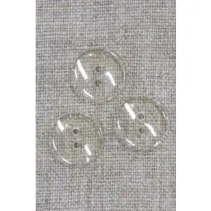 Klar/gennemsigtig knap 15 mm - Knapper Brun, beige og off-white