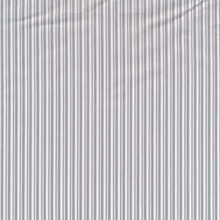 Bomuld med smalle striber i hvid og lysegrå - 