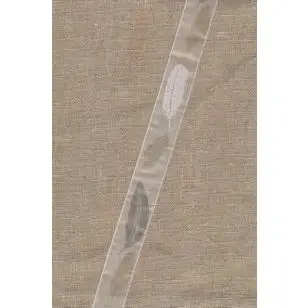 Organza bånd i offwhite med fjer - Div. bånd