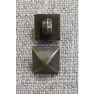 Firkantet gl.guld knap, 9 mm. - Guld-, sølv- og metalknapper