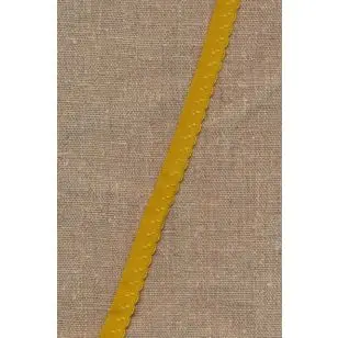 Foldeelastik med buet kant og prik, carry - Foldeelastik, foldebånd, uldbånd