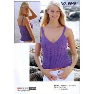 98461 Top m/hulmønster - Pind 3-3½