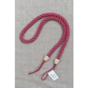 Gardin sidebånd med træknop, i lys hindbær - Gardintilbehør