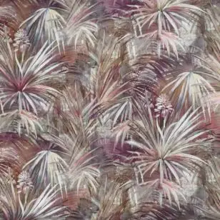Palmeblade i viskose/hør - Hør mønstret