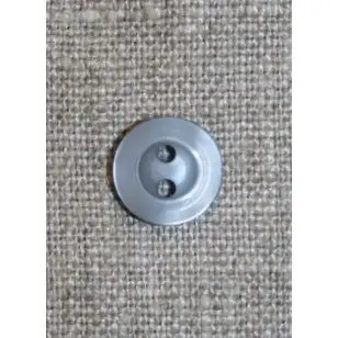 Grå-blå 2-huls knap, 11 mm. - Knapper Blå, turkis og petrol