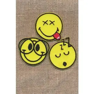 Motiv Smiley 3 stk. sove, briller, række tunge - Drengemotiver og fodbold