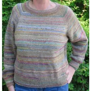 Bluse strikket i organic 350 og rester/scrapknit - Inspiration strik