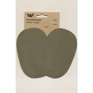 Reparationslapper ovale i fløjl i army - Reparationslapper