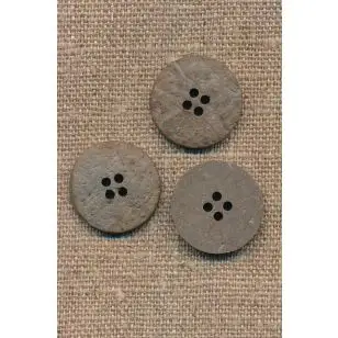 Kokos knap i grå-brun 20 mm. - Træ- og Horn-knapper