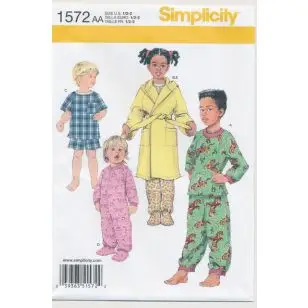 Simplicity 1572 Nattøj, heldragt og Morgenkåbe str. ½ - 6 år - Nattøj, Homewear og Undertøj