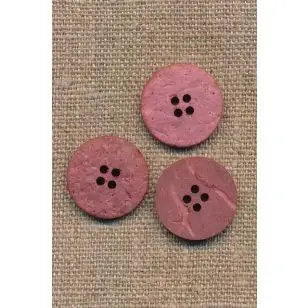 Kokos knap i støvet rosa 20 mm. - Træ- og Horn-knapper