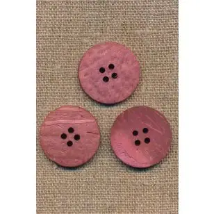 Kokos knap i støvet rosa 25 mm. - Tilbud knapper
