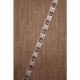 Bånd med blomst, kit-grå-hvid - Div. bånd