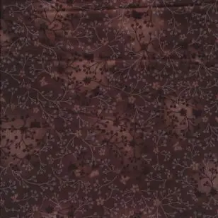 Bomuld med blad-skærme mørkebrun - Blomstret bomuld