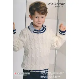 312750 Sweater m/snoninger - Strikopskrifter Børn