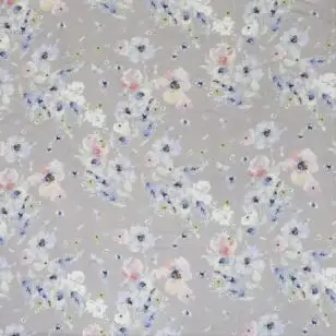 Bomuld i Double Gauze blomstret i digitalprint, i sand - 