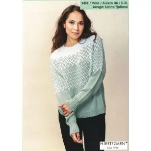 2459 Vera - Bluset i Arezzo Lin | Hjertegarn - Strikopskrifter Dame