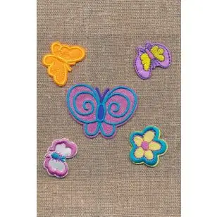 5 Motiver med sommerfugle og blomst - Blomster, stjerner og sløjfer