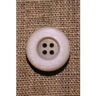 Lysegrå/off-white 4-huls knap, 23 mm. - Knapper Hvid, grå og sort