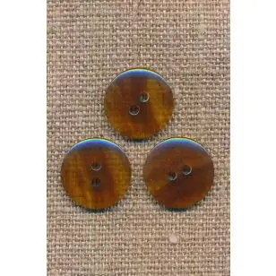 Knap gennemsigtig i gylden og brun, 15 mm. - Knapper Brun, beige og off-white