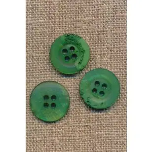 4-huls knap krakeleret grøn 18 mm. - Knapper Grøn, gul og orange