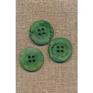 4-huls knap krakeleret grøn 20 mm. - Knapper Grøn, gul og orange