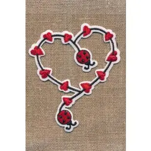 Motiv med hjerte med mariehøne og hjerter - Dyr