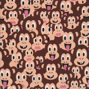 Isoli m/stræk digital print med aber - 