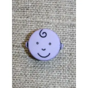 Knap m/baby, lyselilla - Børneknapper