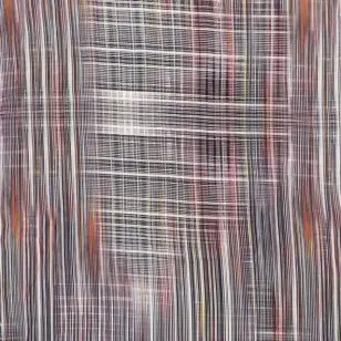 Rest Viskose med vandrette og lodrette stribe mønster, 130 cm. - Stof rester