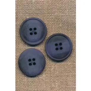 4-huls knap meleret denim og støvet mørk blå 22 mm. - Knapper Blå, turkis og petrol