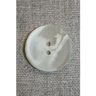 Buet knap hvid/klar 22 mm. - 