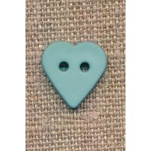 Mat Hjerte knap aqua - Børneknapper