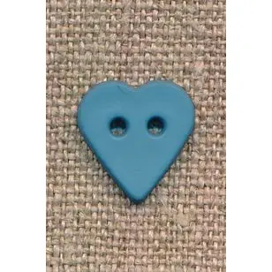 Mat Hjerte knap denim - Børneknapper