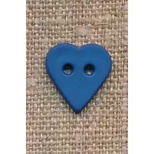 Mat Hjerte knap støvet blå - Børneknapper