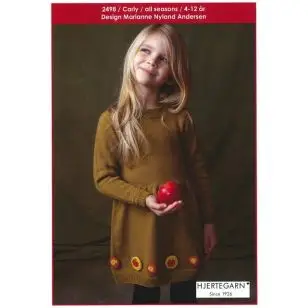 2498 Carly - Strikket kjole str. 4-12 år. - Strikopskrifter Børn