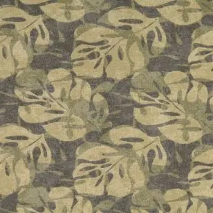 Isoli med stræk i stone-washed blad print i støvet army - Isoli