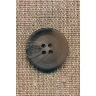 Grå-brun 4-huls knap, 22 mm. - Knapper Brun, beige og off-white
