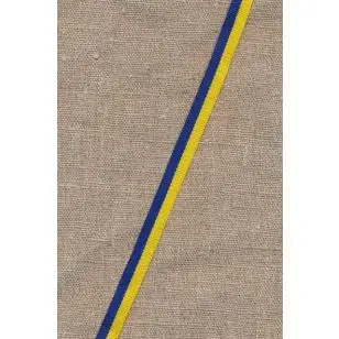 Bånd striber i klar blå og gul, 10 mm. - Div. bånd